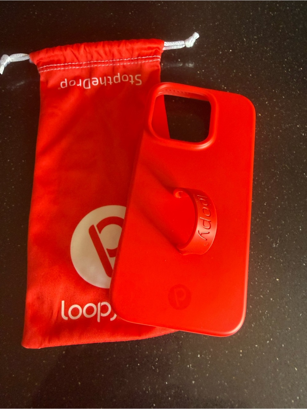 Loopy Red Phone Case with Integrated Loop Grip